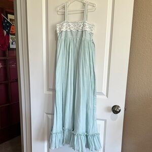 Well dressed wolf Light Blue Maxi Dress with Lace Detail